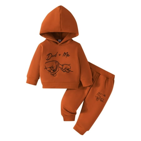 

Ydojg Fashion Outfit Set For Toddler Baby Boy Clothes Long Sleeve Letter Printed Hoodie Tops Sweatsuit Pants Outfit Set For 9-12 Months