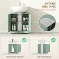 thumbnail image 5 of Dark Green Bathroom Vanity Cabinet, Modern Under Sink Storage with Adjustable Shelf, Pedestal Sink Organizer, 5 of 8
