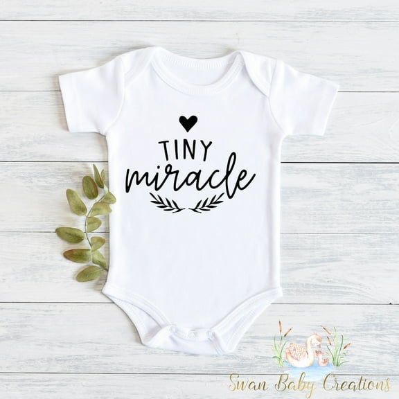 Tiny Miracle , Pregnancy Announcement Shirt, We Hoped And We Prayed , Ivf , Tiny Miracle Baby Bodysuit, Pregnancy Reveal Cute And Cool Baby Bodysuit, Baby Bodysuit Lat 4424