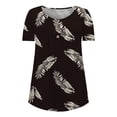 thumbnail image 5 of IROINNID Fashion Women Summer Loose Button Donw Comfy Print Round-Neck T-Shirt Short Sleeve Casual Blouse Spring Saving Sale, 5 of 6