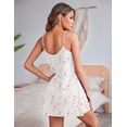 thumbnail image 5 of Ekouaer Women Lace Nightgown Sexy Spaghetti Strap Cami Sleeveless Chemise Sleepwear Sleep Dress, 5 of 6