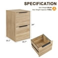 thumbnail image 3 of Marcree 2 Drawer File Cabinet, Wood Small Filing Cabinets with Hanging Bars for Letter Size, Wooden Vertical File Cabinets for Home Office, Oak, 3 of 10