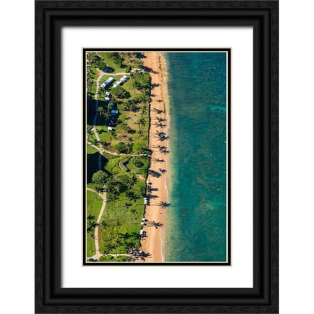 Peebles, Douglas 23x32 Black Ornate Wood Framed with Double Matting Museum Art Print Titled - Kaanapali-Maui-Hawaii