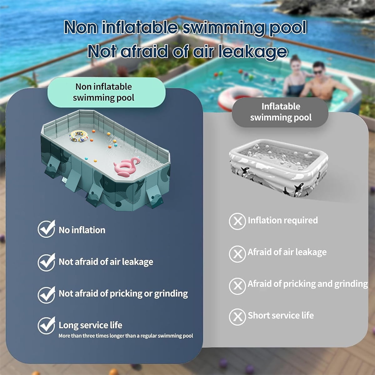 Piscine Gonflable Above Ground Swimming Pool Non-Inflatable