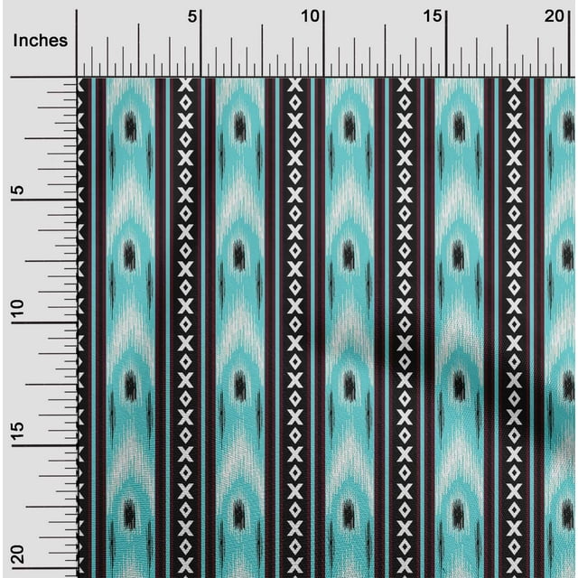 oneOone Viscose Chiffon Fabric Stripe & Geometric Ikat Print Sewing Fabric BTY 42 Inch Wide