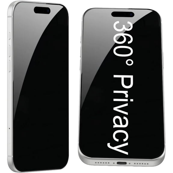 2 Pack for iPhone 16 Pro/iPhone 17 360 Degree Privacy Screen Protector Anti spy Tempered Glass Film 6.3 inch