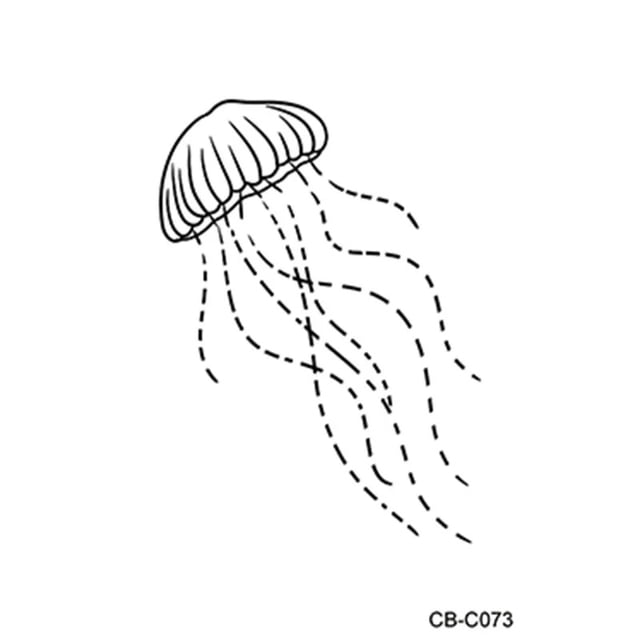Pegatina de tatuaje con diseño de medusas oceánicas, resistente al agua, de larga duración, semipermanente, para mujer, tatuaje de hierbas para clavícula y muñeca
