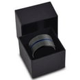 thumbnail image 3 of P. Manoukian Tungsten Wedding Band Ring 12mm for Men Women Black Blue Center Line Flat Cut Brushed Lifetime Guarantee Size 7, 3 of 4
