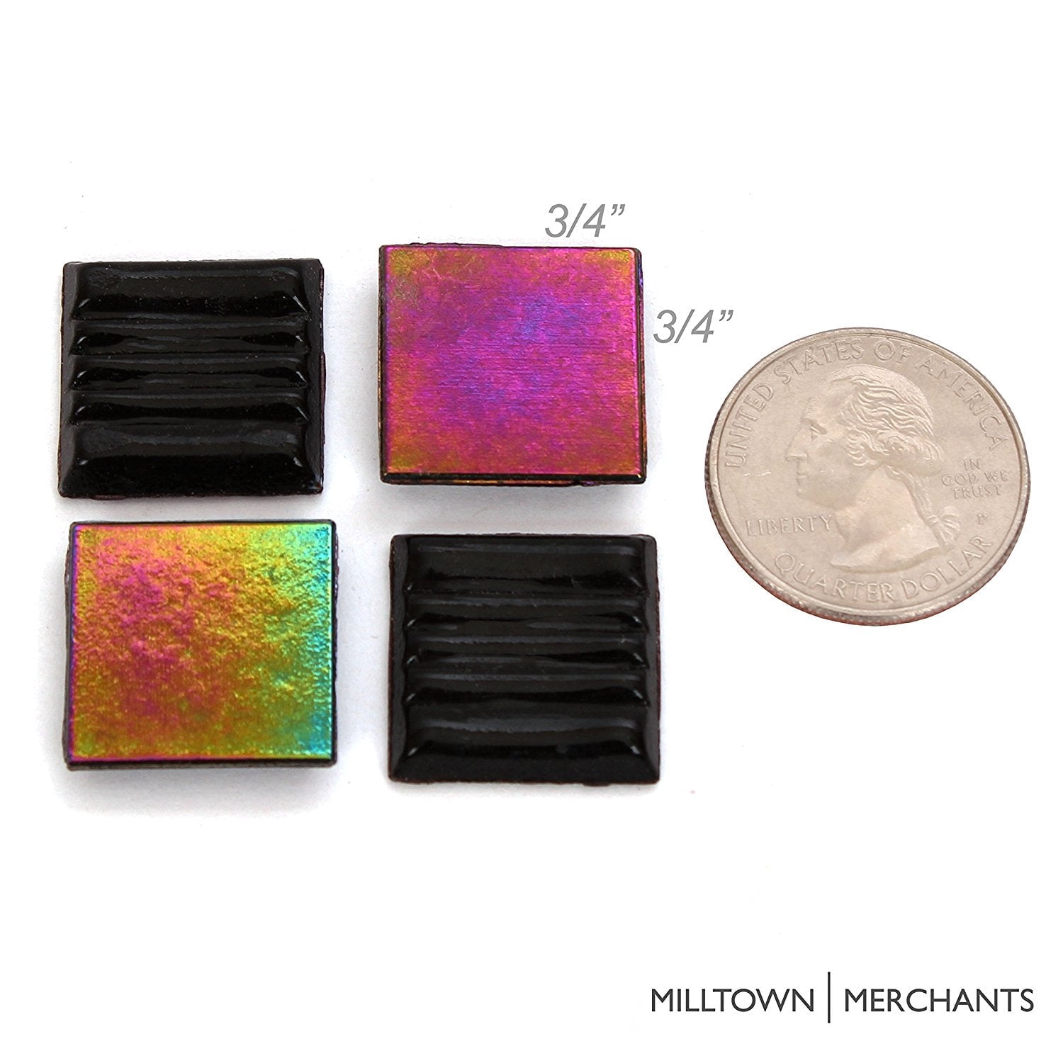 Milltown Merchants™ Iridescent Mosaic Tile 1 Pound, Black - 3/4 Inch