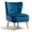 Blue, variant on Giantex Armless Accent Chair, Wingback Velvet Sofa Chair w/Wood Legs & Thick Padded Seat, Upholstered Leisure Club Chair, Green