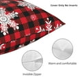 thumbnail image 5 of YFYANG Square Decorative Throw Pillow Case (Without Pillow Insert), Christmas Snowflake Plaid Bedroom Sofa Car Cushion Cover, 18"x18", 5 of 9