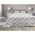 thumbnail image 1 of Dragonfly Comforter & Sham Bedding Set, Abstract Bugs Hippie Style Sketchy Flowers Art, 3 pcs Duvet Set Microfiber Filling Quilt, 5 Sizes, Pale Blue Purple, by Ambesonne, 1 of 4