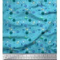 thumbnail image 1 of Soimoi Moss Georgette Fabric Star,Planet & Alien Cartoon Decor Fabric Printed Yard 42 Inch Wide, 1 of 3