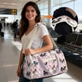 thumbnail image 3 of Garronmavis Large Quilted Duffle Bag for Women, Floral Horse Print Weekender Travel Bag, Carry On Overnight Bag Gym Dance Tote with Luggage Sleeve Zipper Pockets, 3 of 7