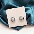 thumbnail image 2 of Korean Simple Fashion Fresh Personality Garland Cute Stud Earring Drip Oil Circle Crystal Flower Earrings Wholesale For Women, 2 of 6