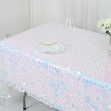 BalsaCircle 60" x 102" Iridescent Blue Big Payette Sequin Rectangular ...