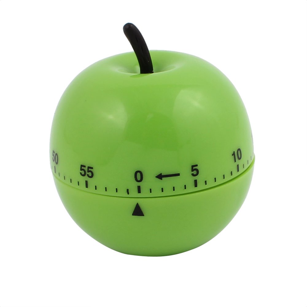 2.7x2.7x3Inch 60Minute Mechanical Kitchen Timers Green Apple Pattern