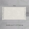 thumbnail image 4 of Jean Pierre Ricardo Cotton Fringe 21 x 34 in. Bath Rug, White, 4 of 11