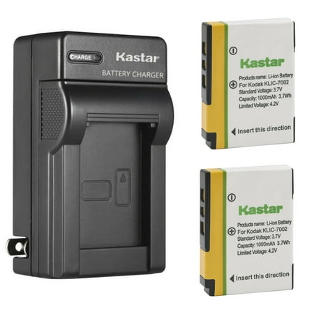 Kastar 2-Pack KLIC-7002 Battery and AC Wall Charger Replacement for Kodak KLIC-7002 K7002 Battery Kodak EasyShare V530 EasyShare V603 EasyShare V530 Zoom EasyShare V603 Zoom Camera