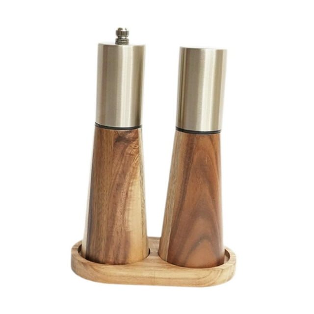 Juego De Molinillo De Sal Y Pimienta Strade Fareast Limited de madera Con bandeja
