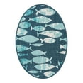 thumbnail image 2 of Unique Loom Outdoor Coastal Collection Area Rug - Plenty of Fish (2' x 3' 1" Oval Blue/Teal), 2 of 10
