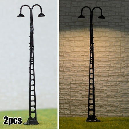 Hayafir 2 x OO / HO Scale Led Mast Tower Light Model Railroad Street Lamp Post