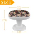 thumbnail image 3 of 4 Pieces Set Drawer Pulls Handle Square Wardrobe Cabinet Knobs with Stainless Steel Screws Furniture Kitchen Decor, 3 of 5