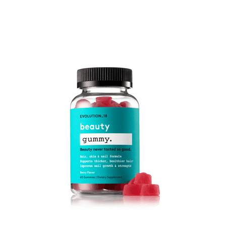 EVOLUTION_18 Beauty Hair and Nail Growth Gummy with Biotin and Keratin, Berry, 30 (Best Pills For Hair And Nail Growth)