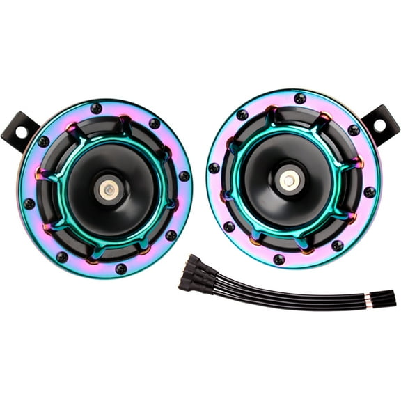 FARBIN Horn for Car Super tone 12V High Tone/Low Tone Metal Twin Car Horns Kit with Protective Grill (colour)