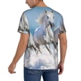 thumbnail image 2 of Lsque Horses Running Through The Water Pattern Mens Polo Golf Shirts Funny Graphics Shorts Sleeve Button Shirts Baseball T-shirt-Large, 2 of 7