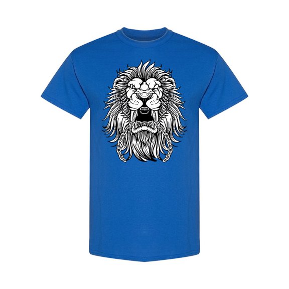 Mouth Open Lion T-Shirt Men -Image by Shutterstock, Male XX-Large