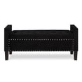 thumbnail image 2 of 48" Storage Ottoman Bench, Velvet Storage Bench with Nails Trim Rectangular End of Bed Bench with Solid Wood Legs for Bedroom, Living Room, 2 of 9