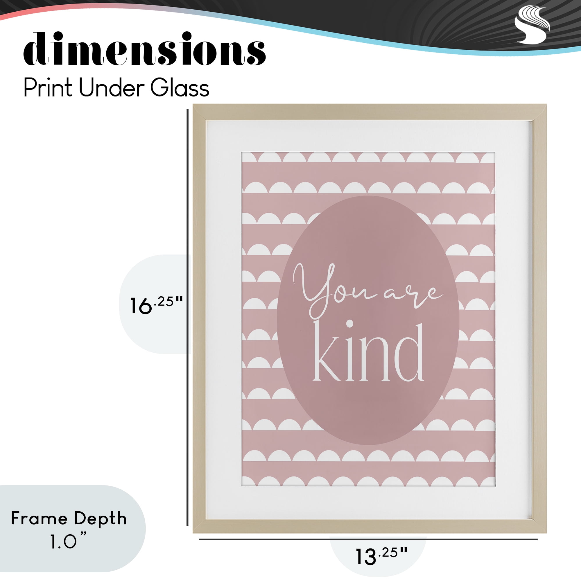 Stupell Industries You Are Kind Blush Pink Birch Framed Print Under Glass, design by Christine Simpson Art
