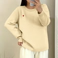 thumbnail image 4 of Ailaofu Fuzzy Soft Sweaters Oversized Solid Sweaters Crewneck Knit Casual Pullover 2026 Trendy Outfits, 4 of 7