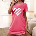 thumbnail image 2 of Robe de Pyjama pour Femmes, Chemises de Nuit à Manches Courtes, Chemises de Nuit Douces, Robe de Nuit Classique, Vêtements de Nuit à Manches Courtes, Robe de Nuit Imprimée, Tee-Shirt de Nuit P, 2 of 3