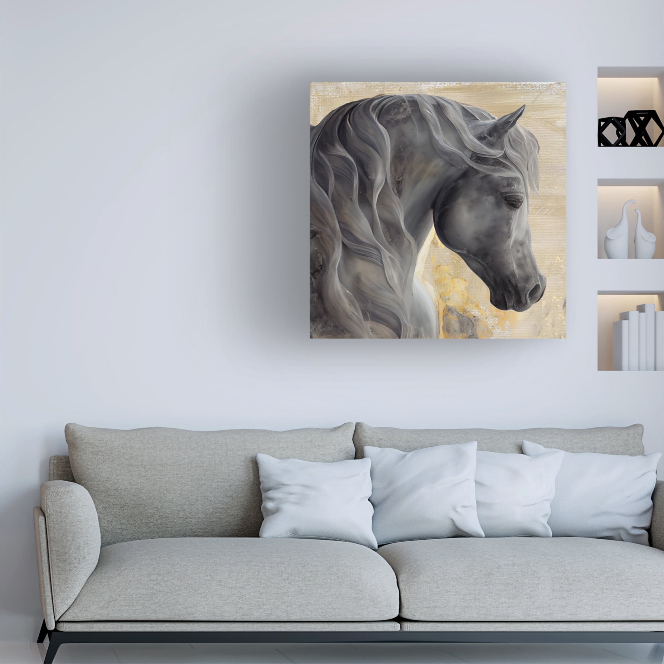Canvas Wall Art - Sasha 'Checkmate II' Wall Art for Living Room, Bedroom, or Office Décor by Trademark Fine Art - 18 x 18 Inches