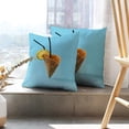 thumbnail image 6 of LALILO Throw Pillow Covers Ice Cream Cone With Black Straws Bright Blue Cushion Cover 18" x 18", 2 Pack, 6 of 6