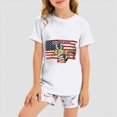 thumbnail image 2 of Toddler Girl Clothes for Independence Day Girls 4 Of July Outfit Set Print Short Sleeve T-Shirt and Shorts Set, 2 of 6