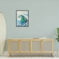 thumbnail image 2 of Tsunami Wave Ocean Splash Coastal Painting Black Framed Art Print Wall Art, 2 of 7