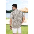 thumbnail image 4 of HAPPY BAY Men's Hawaiian Shirts Short Sleeve Button Down Shirt Mens Holiday Shirts Summer Beach Casual Aloha Tropical Shirts for Men Funny 3XL Coal, Geometric, 4 of 5