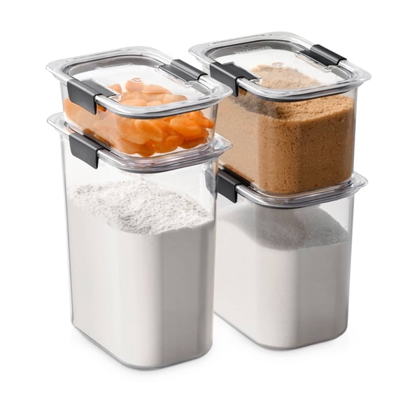 Rubbermaid Brilliance Tritan Airtight Pantry Food Storage 8-Pc Set, 2.8 Qt, Dishwasher Safe