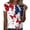 Z3 White, variant on Women's Star Print Top with 4th of July 250th Anniversary Patriotic American Flag Crewneck Short Sleeve Casual T Shirt USA Celebration Pullover Fashion Tee