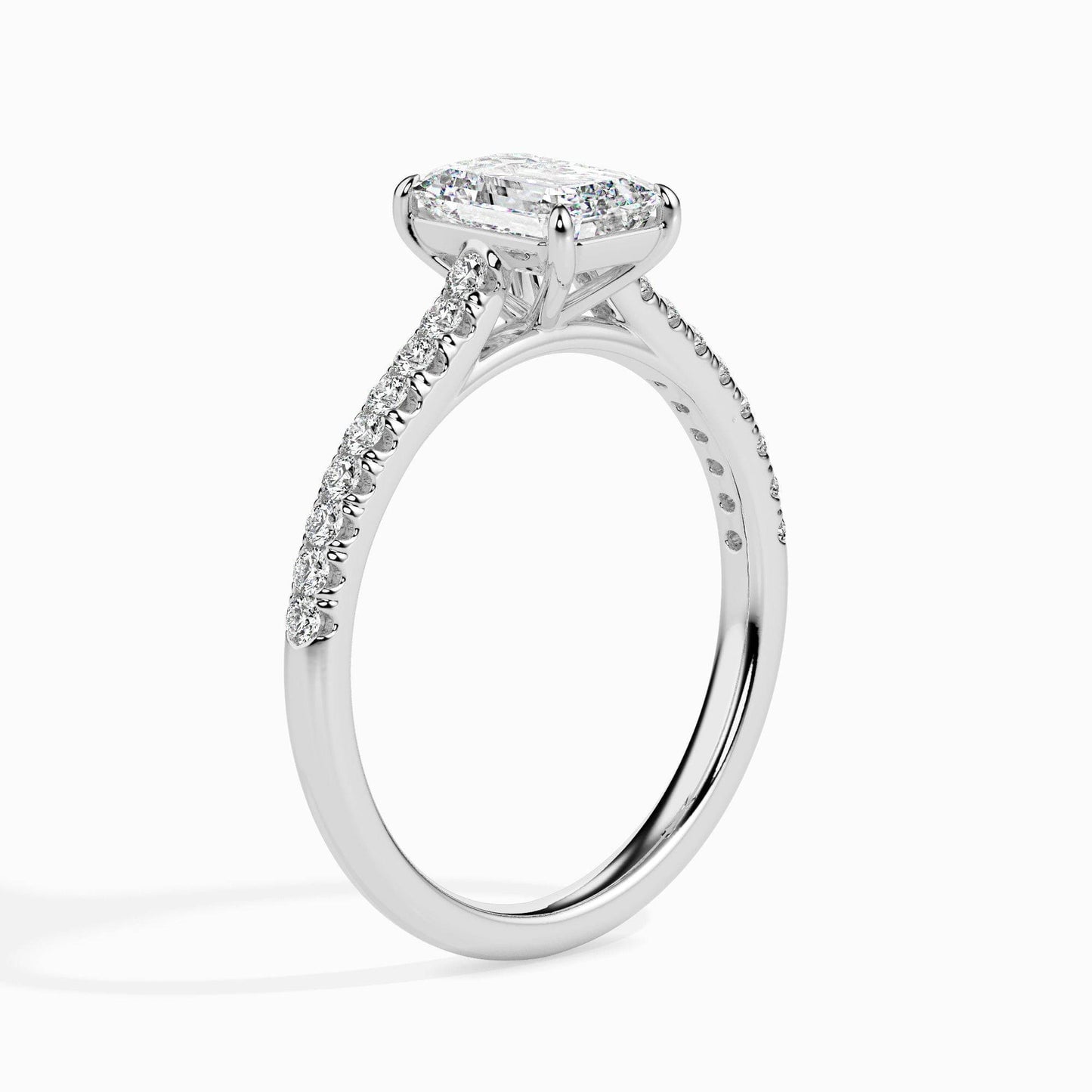Meryn Jewel 1.5 Ct Emerald Cut Lab Created Diamond Ring - 14K White Gold Plated Engagement Ring for Women - Perfect for Proposal and Special Occasions - Elegant Gift for Birthdays and Anniversaries