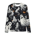 thumbnail image 4 of Idoravan Girls Clothes Sets 14-16 Children's Halloween Printed Round Neck Long Sleeved Top Elastic Waisted Pants Mid Size Children's Home Suit Set 14 years, 4 of 5