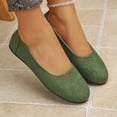 thumbnail image 5 of YgkuHd Women's Casual Flat Loafers Low-Cut Style Soft Faux Leather Upper Matte Finish Slip-On Versatile Basic Green,6, 5 of 5