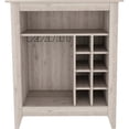 thumbnail image 2 of Light gray essential bar cabinet | Features built - in wine racks and open shelf | Enhances room decor, 2 of 3