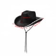 thumbnail image 3 of IAJDKMEK Adult Western Cowboy Hat with Curled Brim, Cowboy Hat with Trim for Outdoor and Party Wear for Men Women, 3 of 5