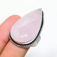 thumbnail image 2 of Natural Rose Quartz Gemstone Handmade 925 Sterling Silver Ring Size 7, 2 of 2