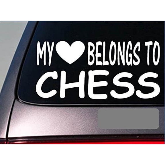 Chess Master My heart belongs Sticker *G491* 8" Vinyl Decal pawn rook board game