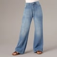 thumbnail image 2 of Mepaouo Straight Leg Jeans for Women High Waisted Loose Microelastic Boyfriend Denim Pants(Blue,XL), 2 of 9